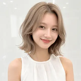 ミディアム 庭木華瑠🐾ボブ🧡 透明感カラー✨のヘアスタイル