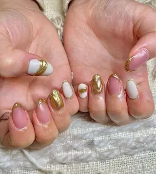 ミディアム カラー パーマ ヘアアレンジ メンズ キッズ ネイル マツエク・マツパ el. by Aoのネイルデザイン
