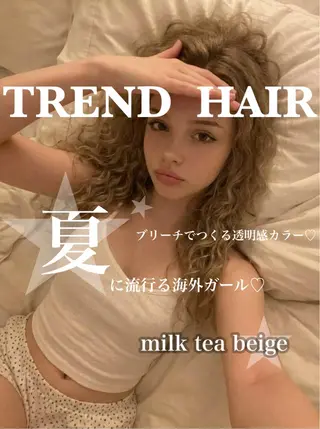 ロング 艶髪ハイトーンカラー 渋谷🎀ririkaのヘアスタイル