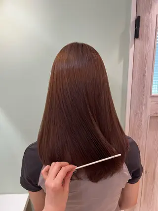 ロング 🤎艶感ベージュ/ ミルクティー🤎のヘアスタイル