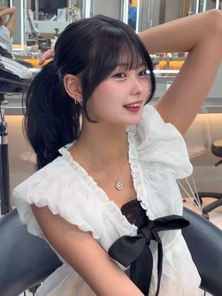 ミディアム カラー パーマ ヘアアレンジ レイヤー/縮毛矯正/ ブリーチなし吉村清志のヘアスタイル