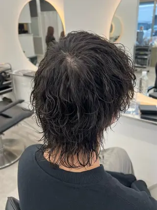 ショート パーマ メンズ メンズパーマ特化/髪 質改善艶カラー/椿原のヘアスタイル