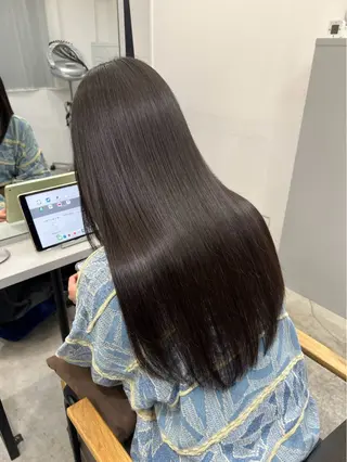 ロング パーマ 🍒モテ暖色カラー × うる艶✧ ゆなのヘアスタイル