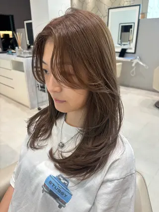 セミロング カラー ヘアアレンジ 透明感カラー/ レイヤーkotonoのヘアスタイル