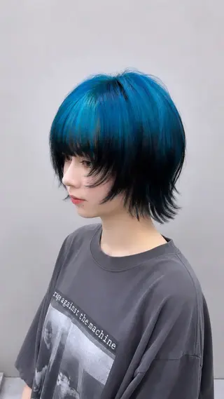 ショート カラー uiki シールエクステのヘアスタイル