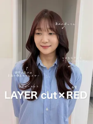 ロング カラー 【レイヤーカット】 キサヌキミワのヘアスタイル