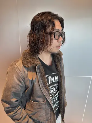 ミディアム パーマ メンズ 🔥メンズ特化 /パーマ&カット🌀のヘアスタイル