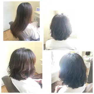 ミディアム パーマ 澤田 彩香のヘアスタイル