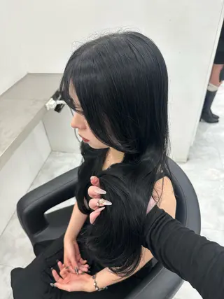 ロング カラー ヘアアレンジ 大人っぽ中韓レディ ヘア🤍MAOのヘアスタイル