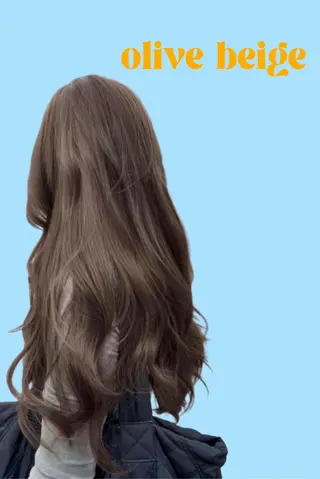 セミロング 韓国 レイヤーカット ハッシュカットのヘアスタイル