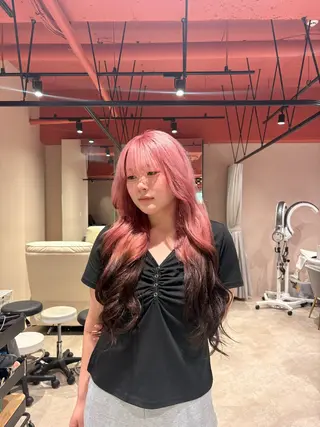 ロング カラー デザインカラー カット/anju🌺のヘアスタイル