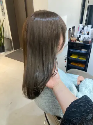 ミディアム ✨色持ちの良い艶 カラー✨蟹江真世のヘアスタイル