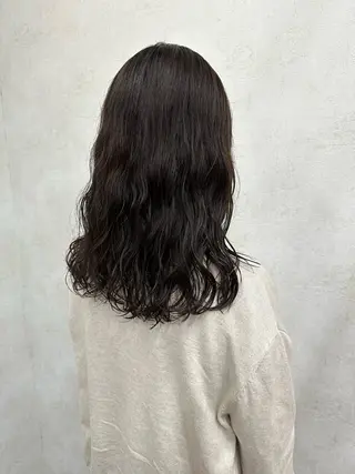 セミロング カラー 地毛風縮毛矯正 /ニュアンス/はるたのヘアスタイル