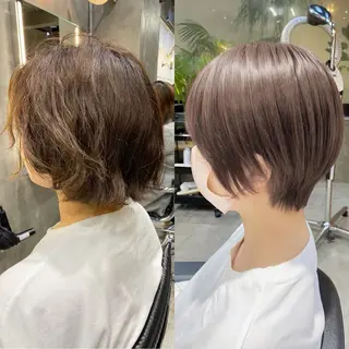 ショート カラー 透明感カラー🌿 グレージュ🐺陽介のヘアスタイル