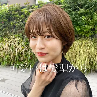 ショート カラー パーマ ヘアアレンジ ✨艶髪✨ 奈須晴香のヘアスタイル