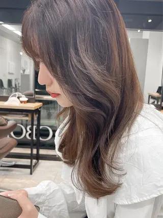 セミロング 韓国風レイヤー 犬塚 優介のヘアスタイル