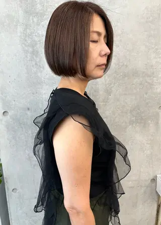ミディアム ボブ/ゆるふわ ボブパーマ/とういのヘアスタイル
