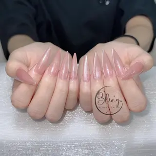 ロング 波 なみのネイルデザイン