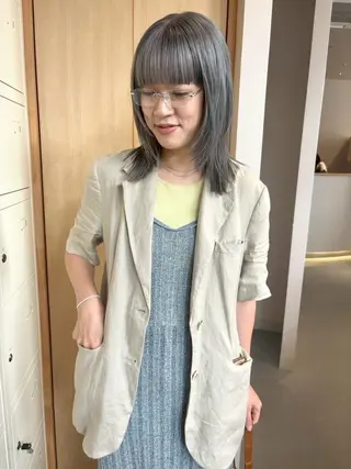 カラー 平尾✨透明感カラー ✨イノセントヘアのヘアスタイル