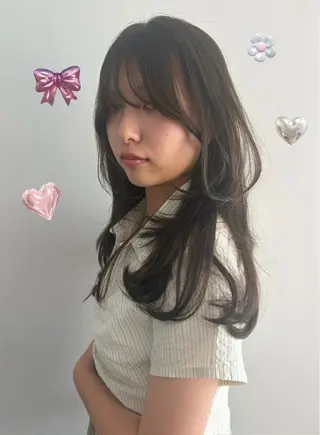 セミロング カラー ♡tomo♡ 岐阜レイヤーカットのヘアスタイル