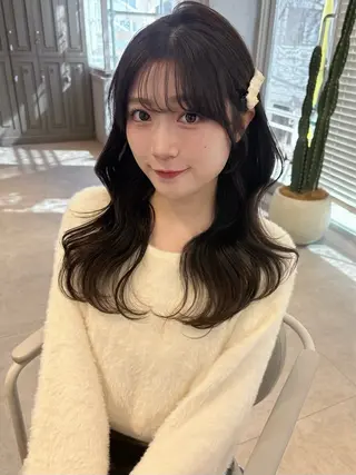 ロング カラー 無料カットモデル💞 ピンク💞みどりのヘアスタイル