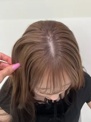 セミロング カラー 海外girl🤎 透明感ベージュmaoのヘアスタイル