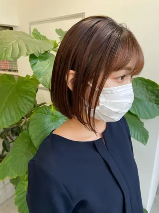 ミディアム レイヤーカット ベージュカラー/小島のヘアスタイル
