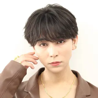 ショート カラー パーマ メンズ 🔥メンズ極🔥韓国 シャドウ/波巻き柿崎のヘアスタイル