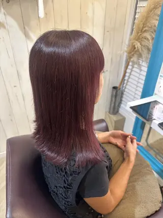 カラー セミロング レイヤー 髪質改善 fiti横須賀中央のヘアスタイル