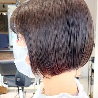 ショート カラー ボブ/縮毛/レイヤー モトナリのヘアスタイル
