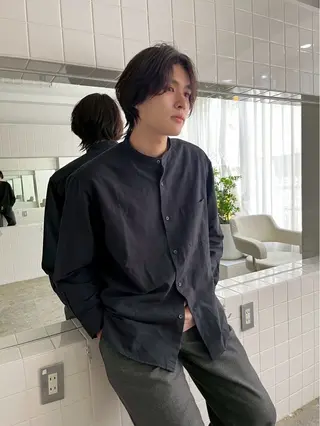 メンズ 毛流れセンターパート Sakiのヘアスタイル