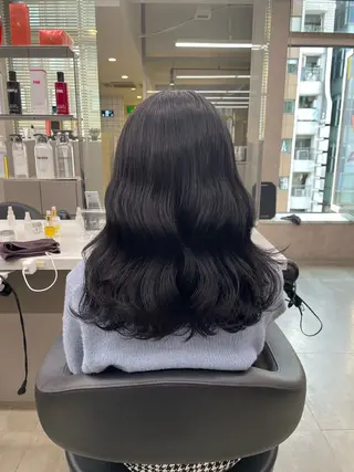 セミロング カラー パーマ ヘアアレンジ メンズ キッズ 韓国系🇰🇷🩶 艶暗髪/MEIのヘアスタイル