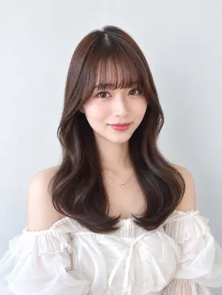 セミロング 顔周り/くびれヘア 韓国ヘア💕風間るなのヘアスタイル