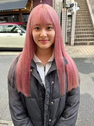 ロング カラー ヘアアレンジ ブリーチ矯正髪質改善 ✨オオエタクミのヘアスタイル