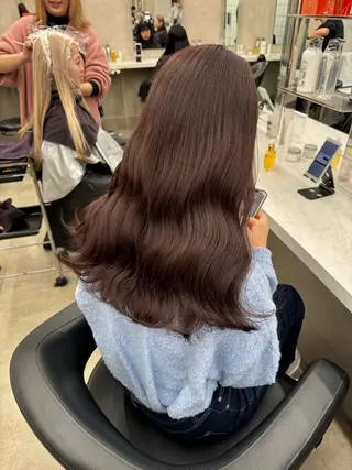 セミロング カラー パーマ ヘアアレンジ メンズ キッズ 韓国系🇰🇷🩶 艶暗髪/MEIのヘアスタイル