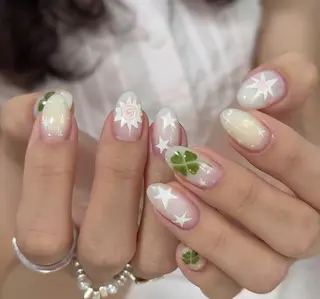 ネイル By moonネイル 🌷ワンホン/韓国風のネイルデザイン