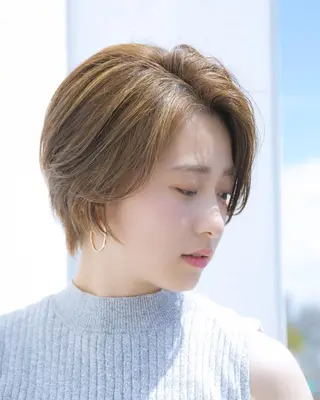 ショート カラー パーマ 仙台Ｉ韓国レイヤー Ｉ髪質改善Ｉ伊藤拓海のヘアスタイル