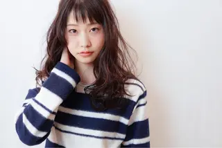 セミロング パーマ 髪質改善、エクステ 山口卓哉のヘアスタイル