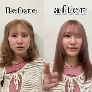 ミディアム HIDE 矯正のヘアスタイル