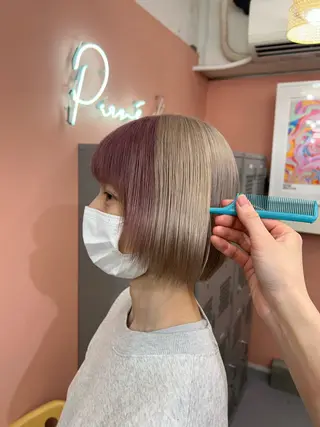 ショート カラー 💜Noa /艶髪ハイトーン💫のヘアスタイル