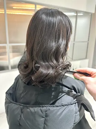 ミディアム パーマ 髪質改善 縮毛矯正/ レイヤー/銀座/本木のヘアスタイル