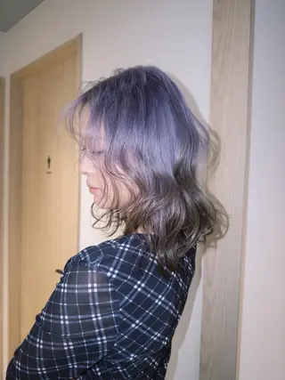 ミディアム カラー 岡山ハイトーン・ ルーツカラー/こもものヘアスタイル