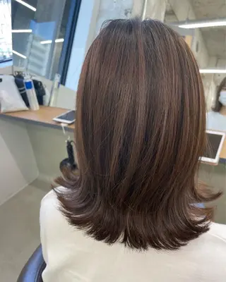 ミディアム 天王寺区🌟大好評バ ッサリ◎美髪改善矯正のヘアスタイル