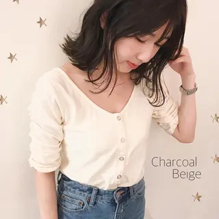 ミディアム カラー 市川 千夏のヘアスタイル