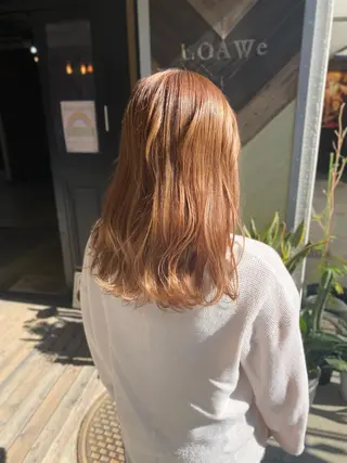 セミロング カラー 勝河 怜楊のヘアスタイル