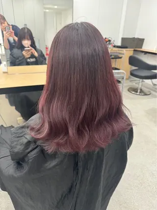 ミディアム カラー ヘアアレンジ 🤍淡色ピンク&ラベ ンダーYUKI🤍のヘアスタイル