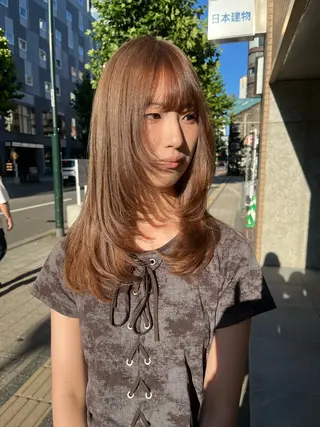 セミロング カラー ミジュ/ メンズモデル募集のヘアスタイル