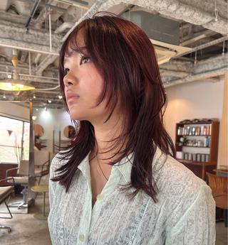セミロング カラー ヘアアレンジ 🎀suzuna 透明感colorのヘアスタイル