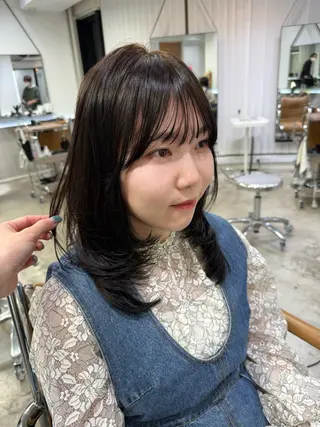 セミロング カラー 似合わせ♡レイヤー/ 暖色艶カラー/moeのヘアスタイル