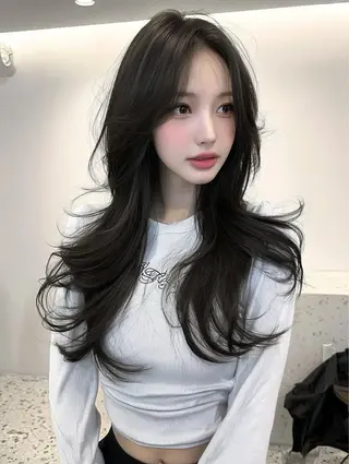 ロング カラー ✂️垢抜け/トレンド レイヤー/韓国/IRのヘアスタイル